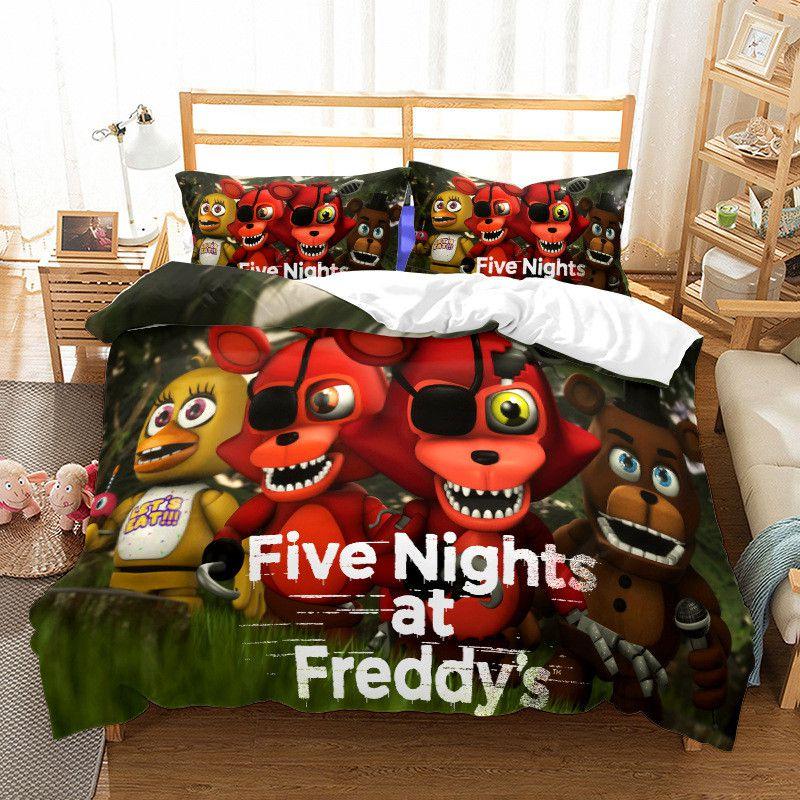 Five At Nights Freddys Cartoon Bear Bedding Set Duvet Cover With Set Pillowcase