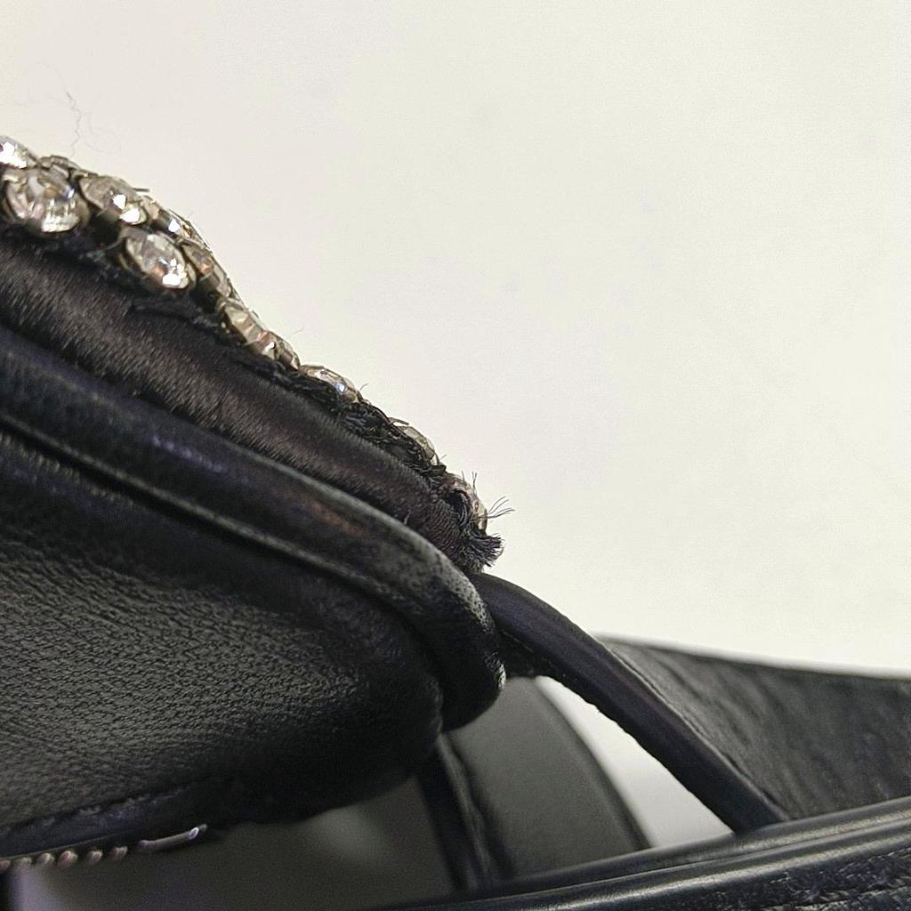 [Pre-Owned] Attica Series Adjustable Rhinestone Chain Internal Leather Logo Decoration Cowhide And Sheepskin Mini Shoulder Crossbo - Very Good #GCYV54