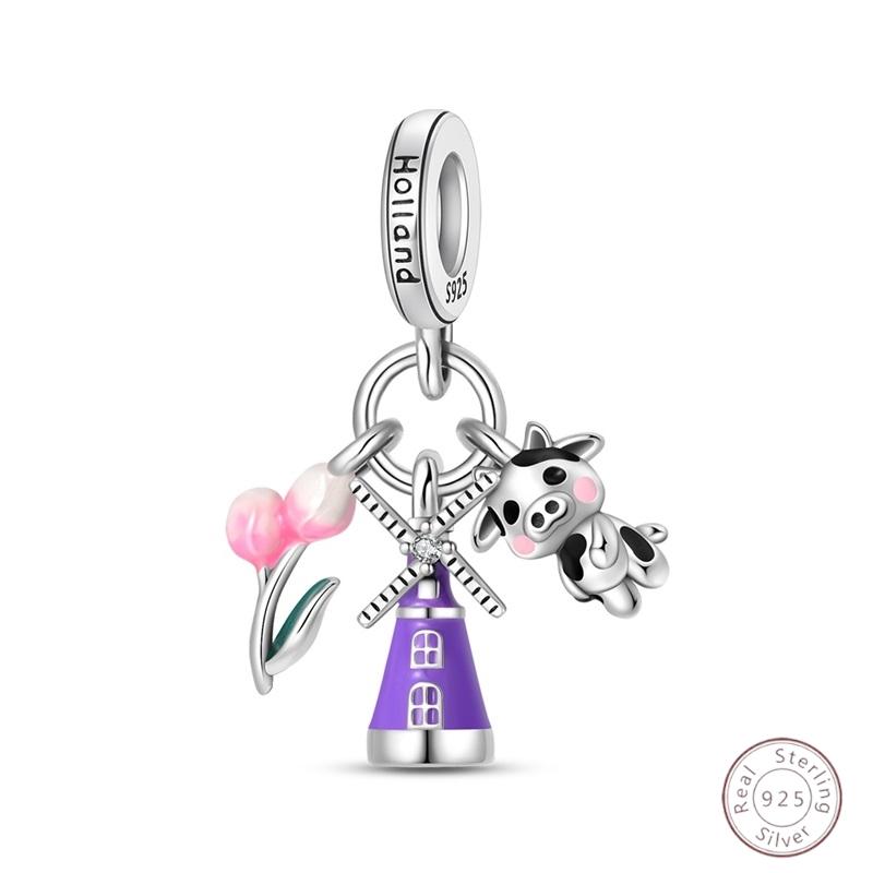 Ice&Snow Charms Copper Xmas Snowman Penguin Elk Rabbit Polar Bears Fit Original Bracelet Pendant Women Jewelry Acc