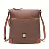 Retro Messenger Bag For Women, Simple Vegan Leather Purse, Classic Style Shoulder Bag