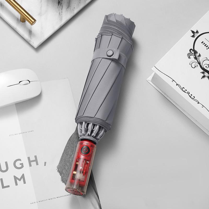 Автоматический складной обратный зонт для мужчин ветрозащитный корпоративный зонт — фото 10