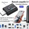 2 IN 1 USB Bluetooth 5.0 Adapter Sender 3,5 mm AUX Empfänger TV Bluetooth Buchse Für PC Headset N7Q5