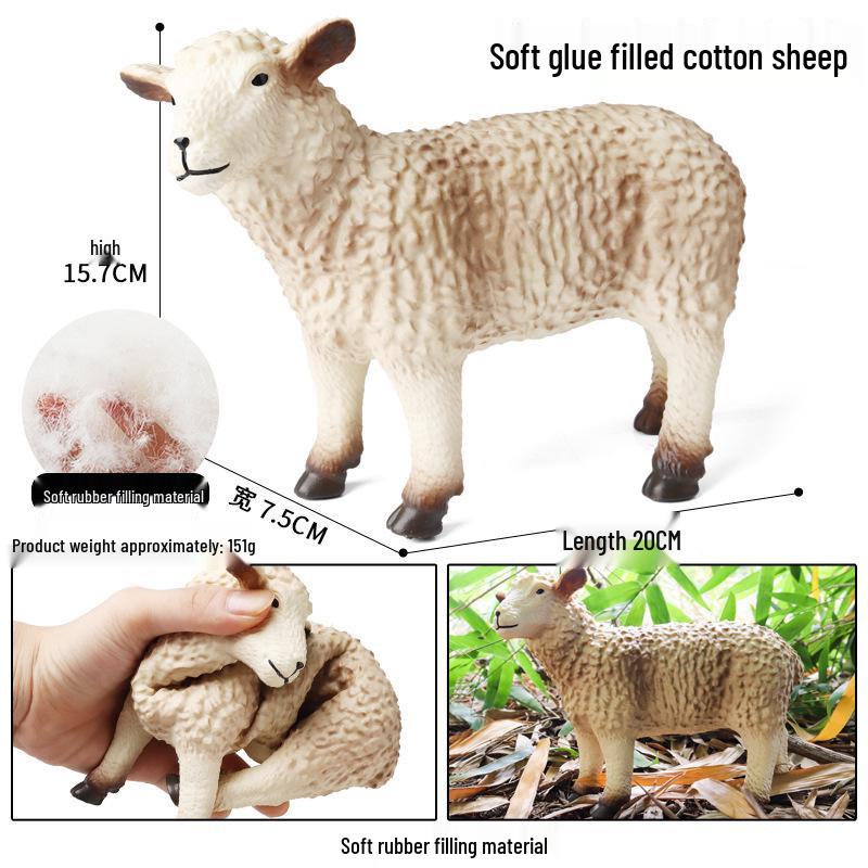 Children's Cognitive Animal Model Toy: Yellow Cow, Buffalo, Rhinoceros, Zebu, Bison, Bull Figurine.