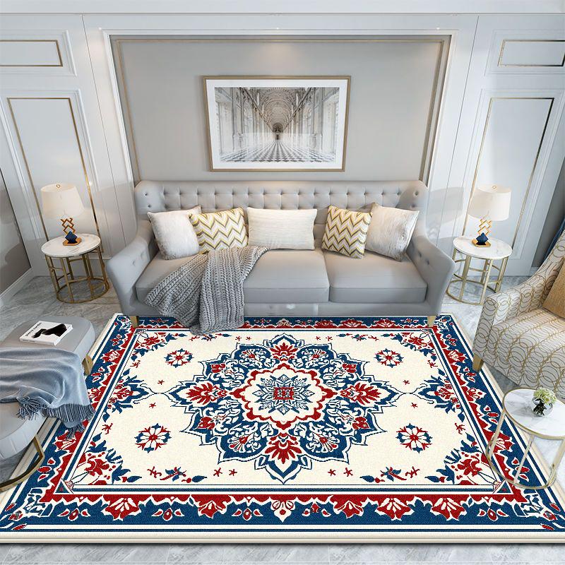 Bohemian Non-slip Carpet for Living Room Fluffy Office Gaming Room Area Rug Floral Design Style Room Decoration Home Mats Soft