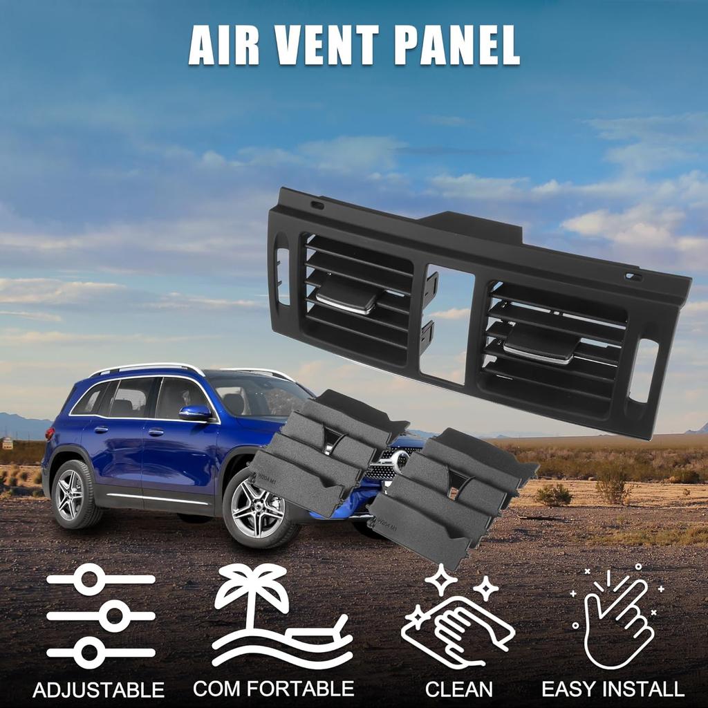 Center Dash A/C Outlet for Mercedes-Benz C300 Durable | Air Vent Panel Black 1 Set