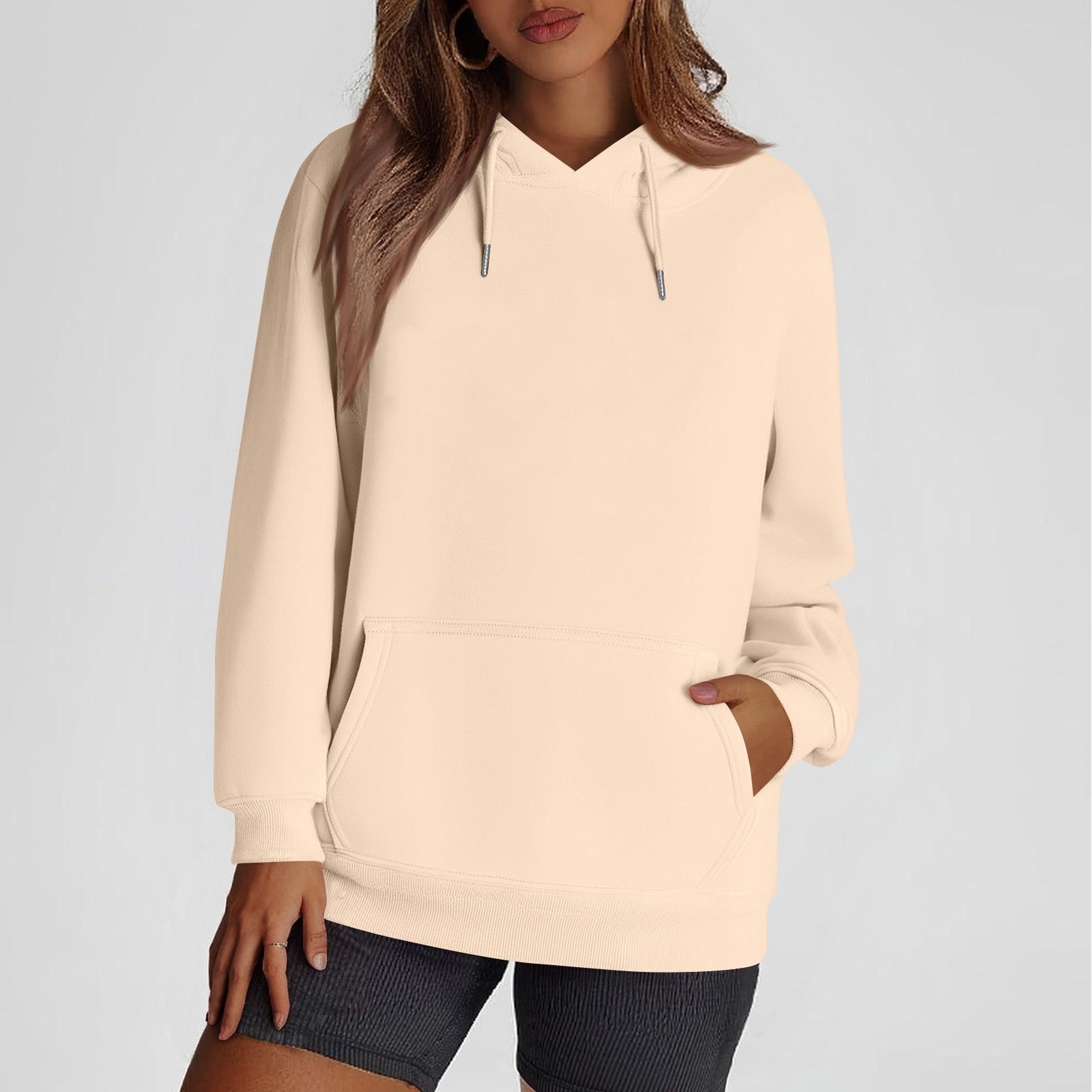 

Ladies Fashionable Printing Casual Hooded Long Sleeved Sweatshirt XL бежевый