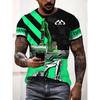 Summer Fashion Excavator Pattern Printed Men's T-shirt Short sleeved Daily Outdoor Leisure Round Neck Short Sleeve