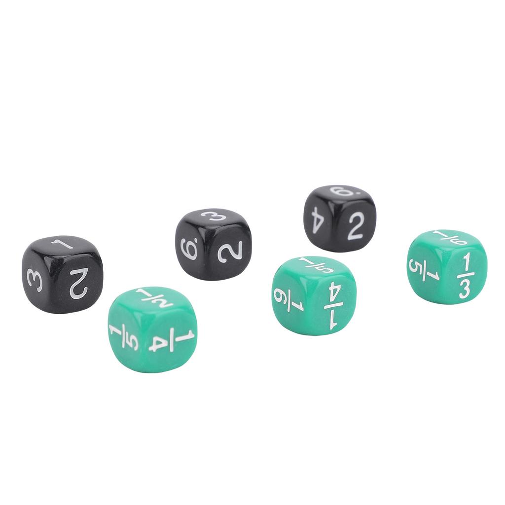 20 Stück 6-seitiges Würfelset Kunststoff Schwarz Grün Spielwürfel für Matheaktivität Lernspiel