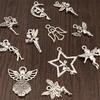 18/48Pcs/Lot Silvery Angel Pendants for Handmade DIY Earrings Necklaces Bracelets Decorative Jewelry Making Materials