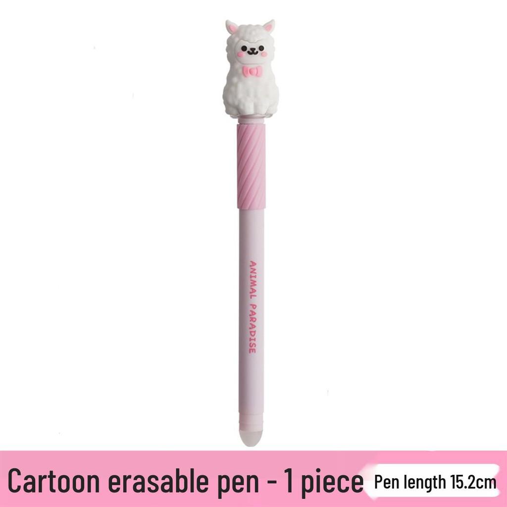 Novel Erasable Cartoon Cap Pen with Stickers: Stationery Set