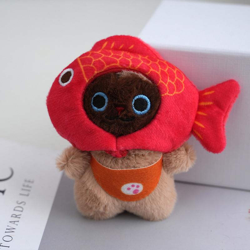 Adorable Mini Cat Plush Keychain Soft Pp Cotton Cute Cartoon Animal Design