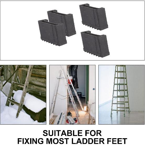 4pcs Ladder Foot Cover Ladder Mat Cover for Ladder Retractable Stairs Pads Ladder Leg Protective Cover Ladder Feet Rubber Pad Ladder Leg Protector