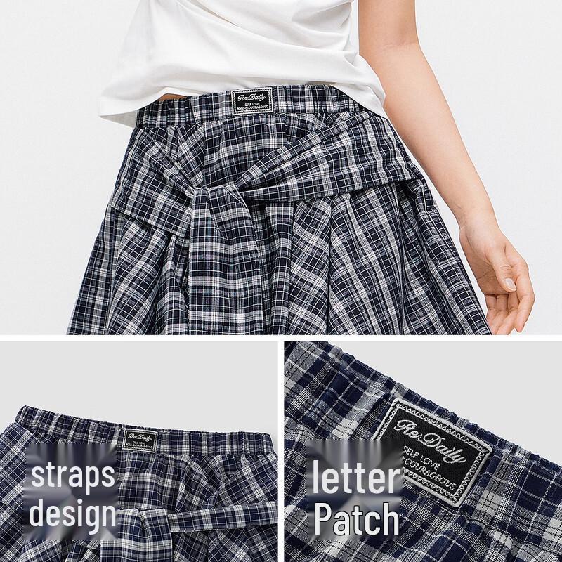 Semir Women's Plaid Asymmetric Tie-Waist Short Skirt