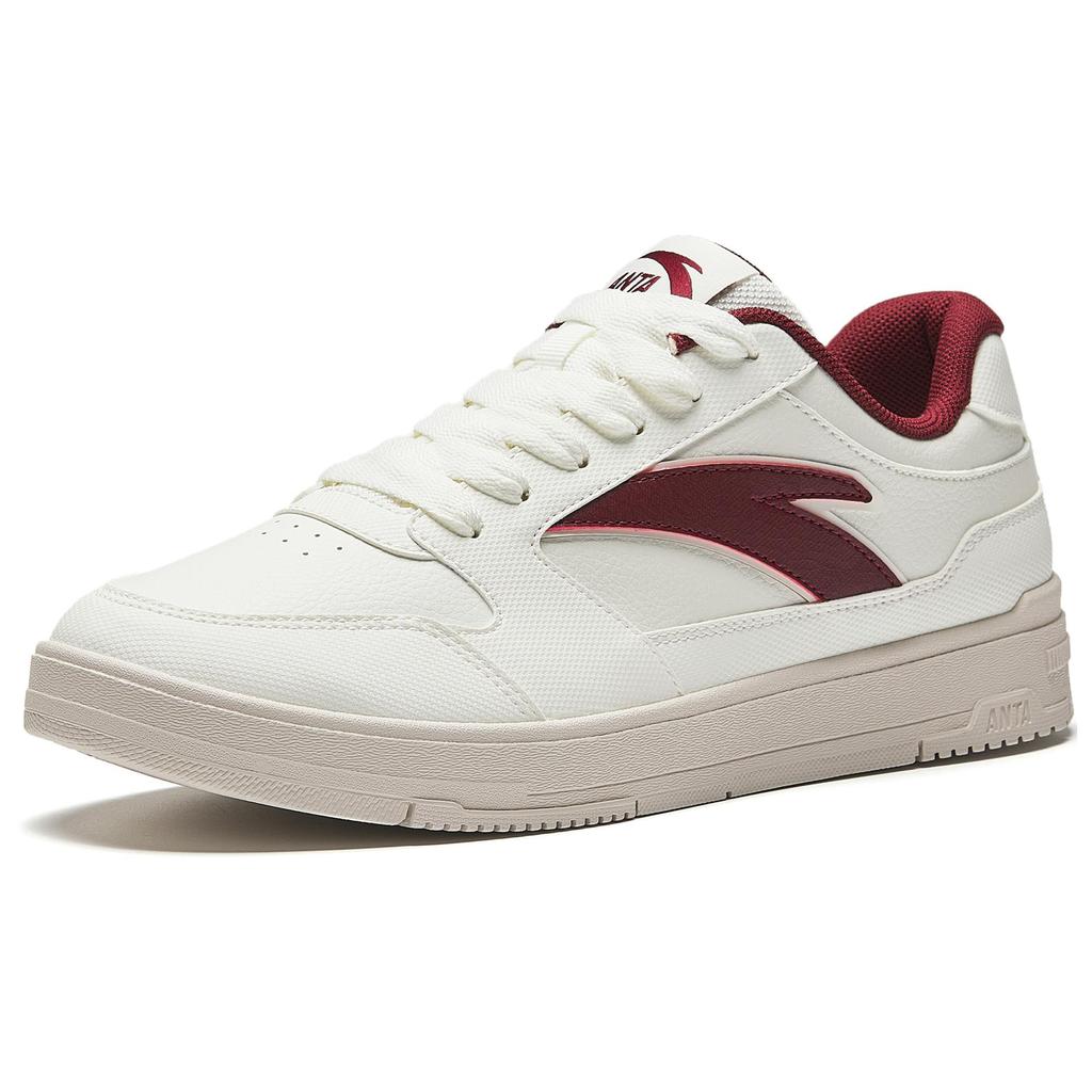 Anta Street Style Sports Casual Fashion Height Increasing Lightweight Non-Slip Low-Top Skate Shoes Men sneaker White Red 912518007-1