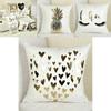 Luxurious Gold Shining Printed Cotton Throw Pillow Case For Elegant Home Decor