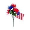 Tree Decoration Tricolor Artificial Flowers Patriotic Silk Rose Daisy And Decorative Independence Day