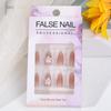 2026 Stylish Medium-Length Wearable Flower Nail Tips - High Quality, Handmade Detachable Nail Art for Students
