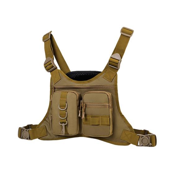 Outdoor Sports Chest Bag for Men Front Running Vest Bag with Multiple Compartments EDC Travel Chest Pack for Workout Cycling Hiking