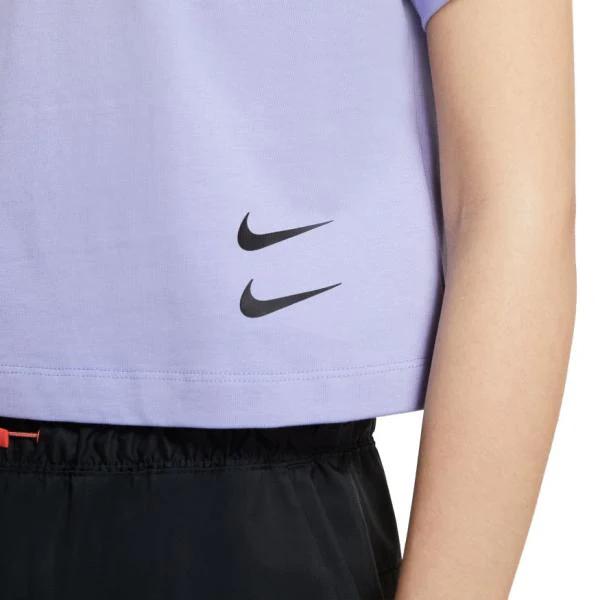 Nike Crop Tops Women's Light Purple Crew Neck Moderate CJ3764-569