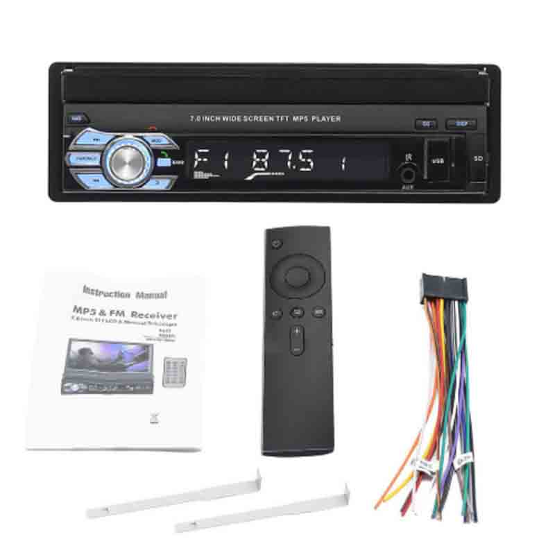 

HD 7-дюймовый одиночный автомобильный MP5-плеер 1DIN, аудио, радио, стерео головное устройство, спутниковая резервная камера BT чёрный