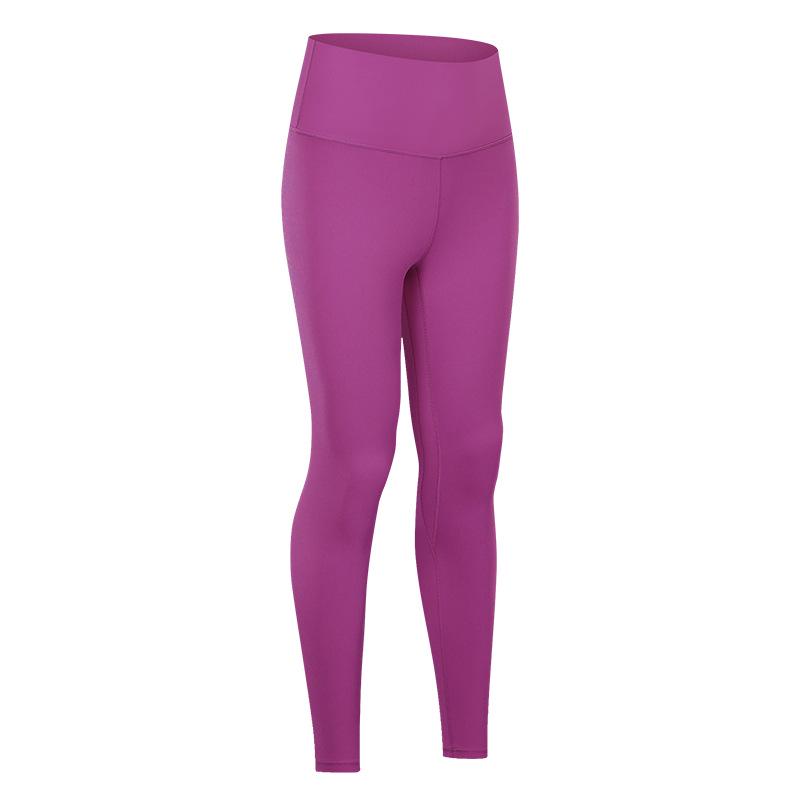 

New Nude Feel Yoga Pants: Skin-Friendly, Butt-Lifting, High Waist, Tummy Control for Running & Fitness - Women s European & American Style D19037-2 10 (57-63 kg)