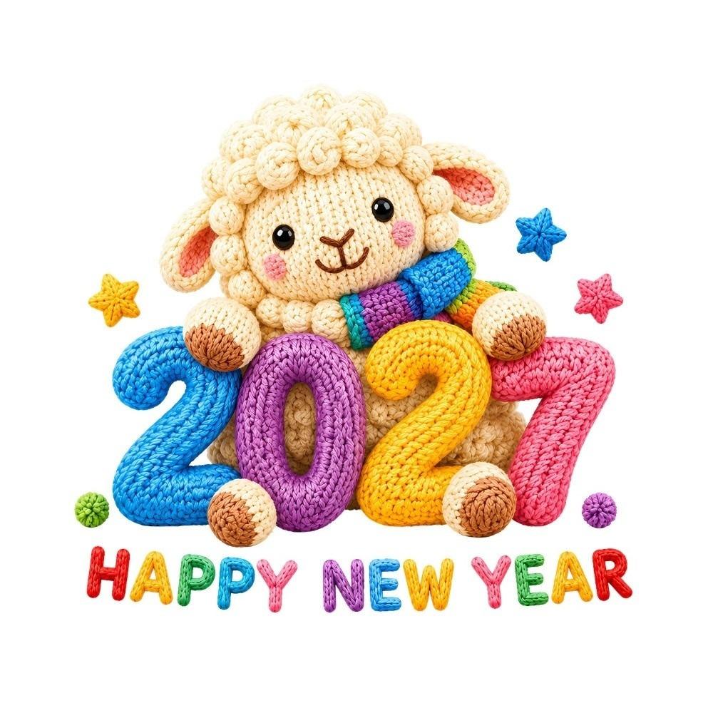 2D Flat Print Happy New Year Window Stickers Large Size 5D Window Glass Decor  Room