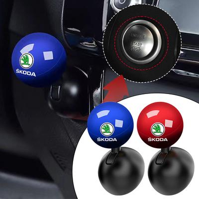 1 Stück Auto Logo Druckstartknopf Hebel Kreative Schutzhülle Für Octavia Superb Rapid Kodiaq Karoq Fabia Kamiq Roomster Citigo