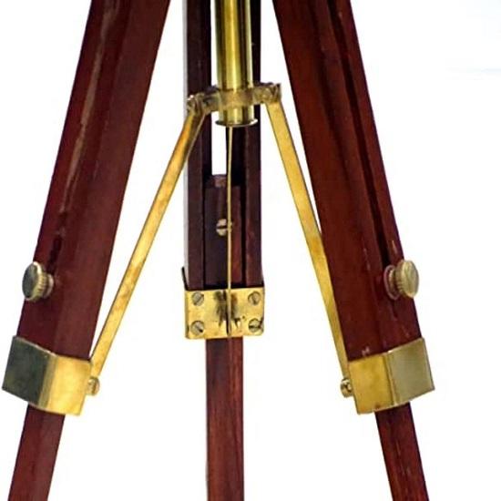 Solid Brass Floor Standing Telescope with Wooden Tripod Stand - Gifts -