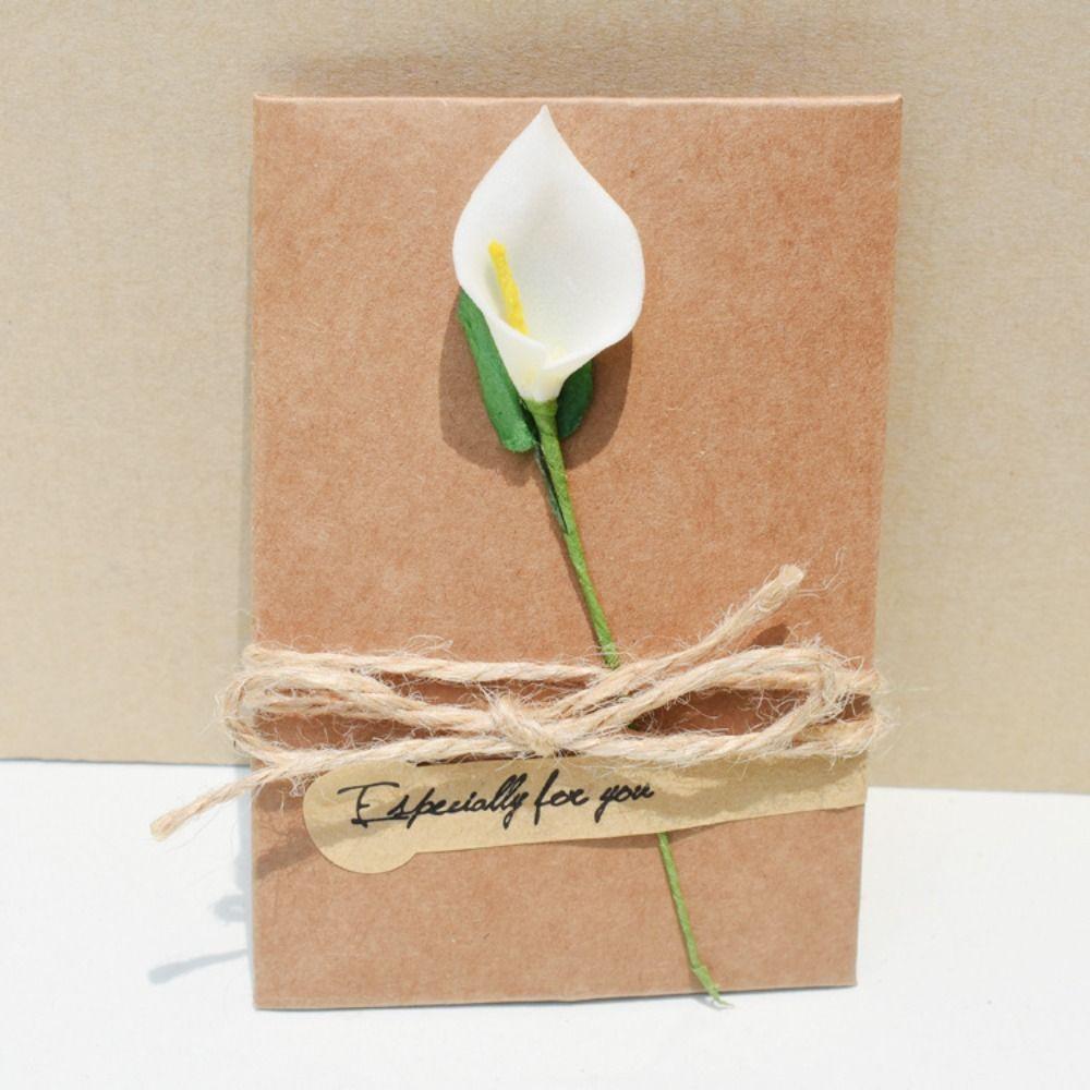Creative Birthday Message Card Vintage Postcard DIY Flower Greeting Cards