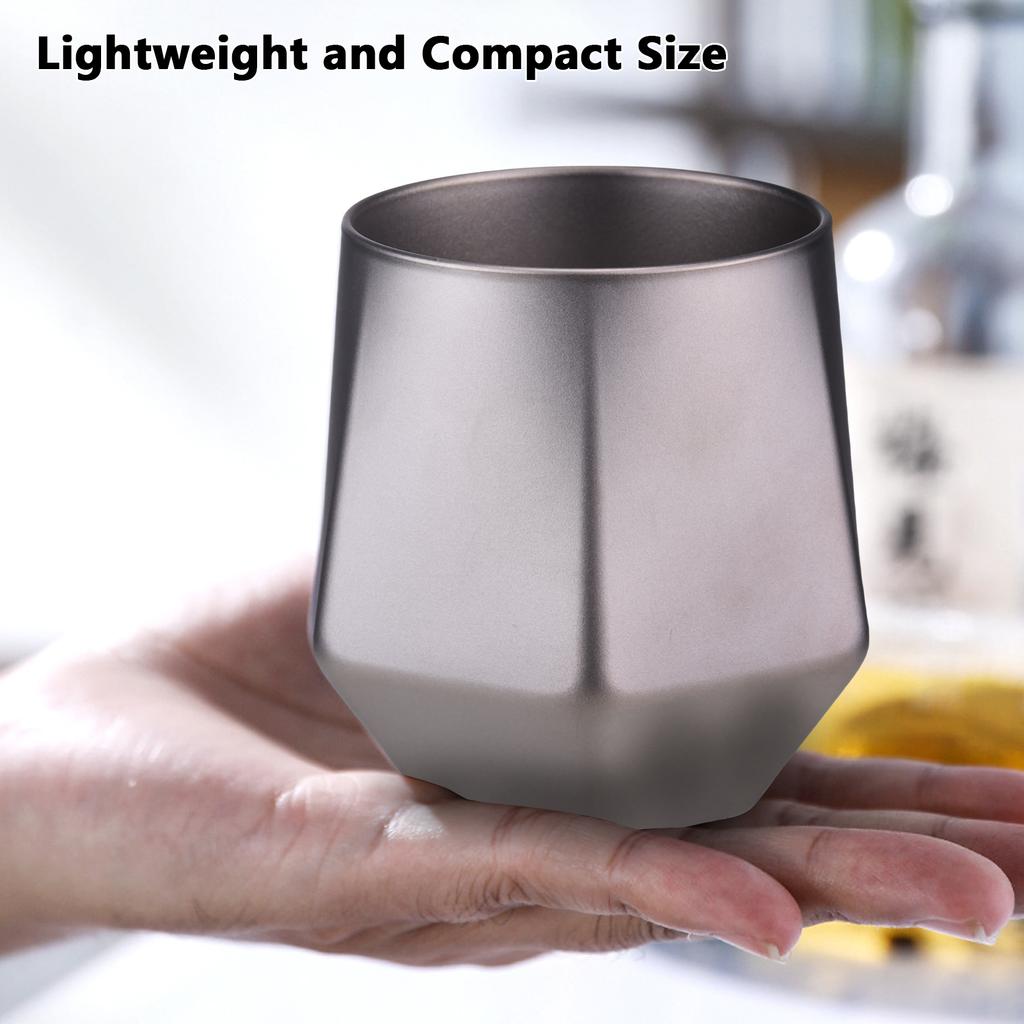 Outdoor Camping 240ml Double Wall Ti Cup Insulated Ti Mug with Ti Ice Cubes