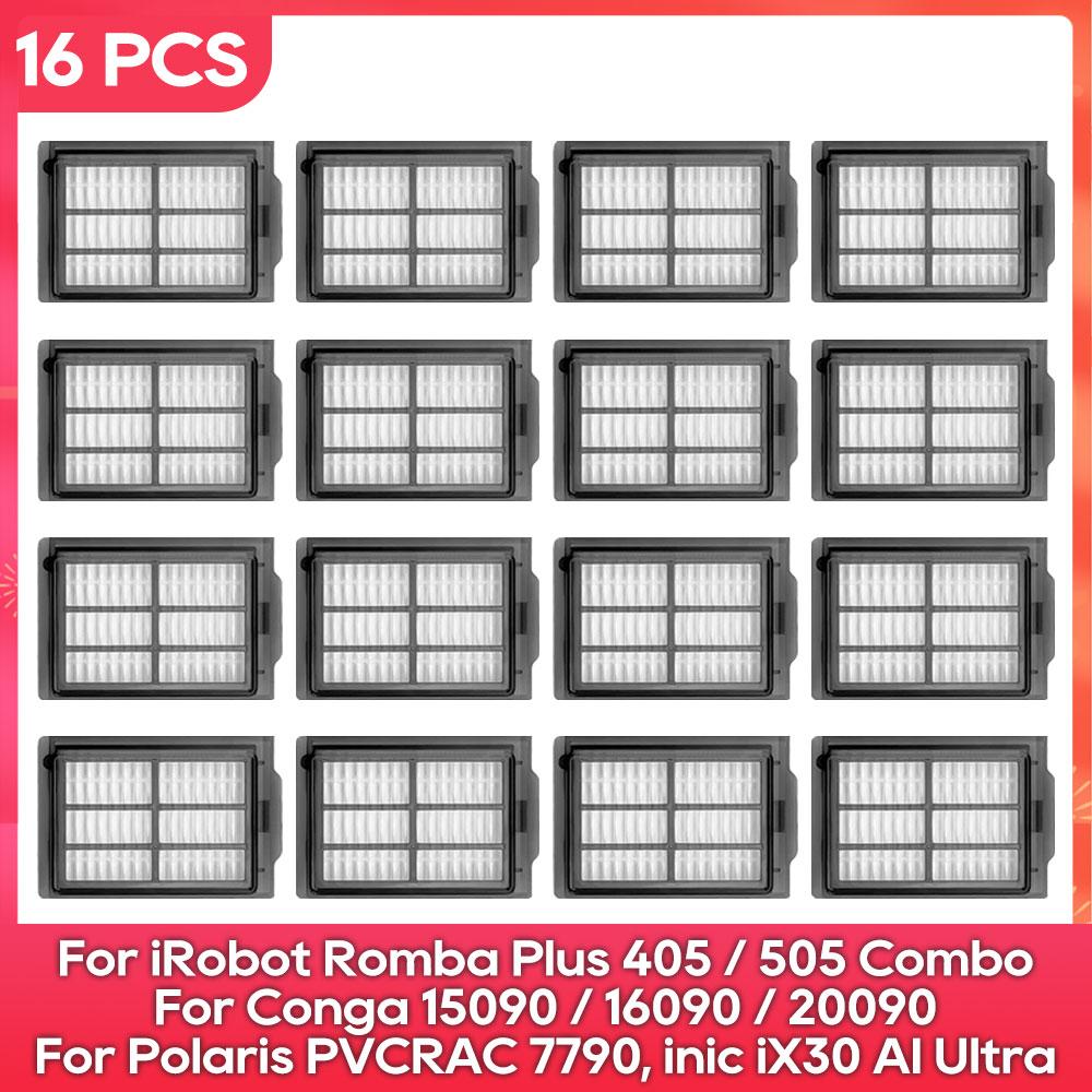 Filter Fit For iRobot Romba Plus 405, 505 Combo, Conga 15090, 16090, 20090, 3i P10 Ultra, Everybot Q9, Inic iX30 AI Ultra Part