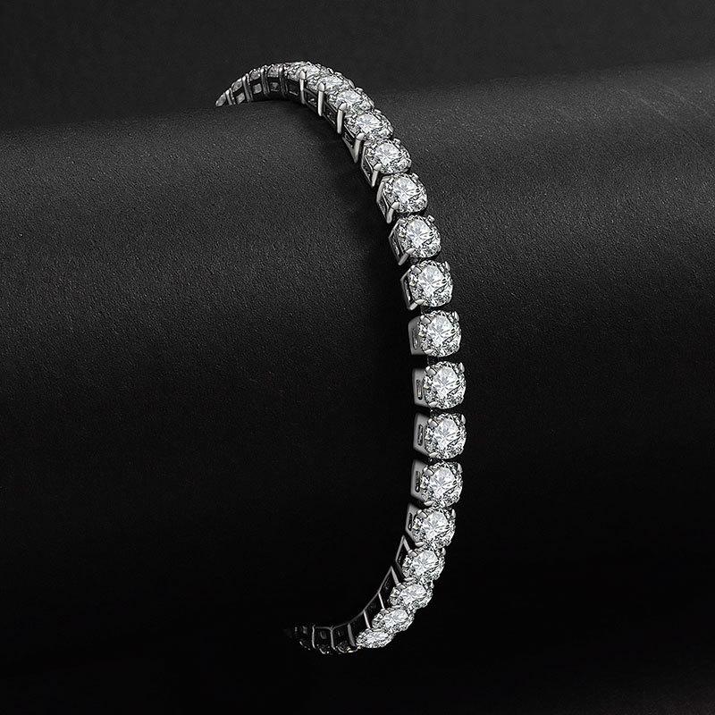 Hip-Hop-Schmuck voller Diamanten 3A Zirkon Tennisarmband, Eine Reihe von Armbändern, Herren einreihige Armbänder, Modeschmuck.