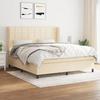 3127986 vidaXL Divan Bed with Mattress Cream 180x200 Cm Fabric