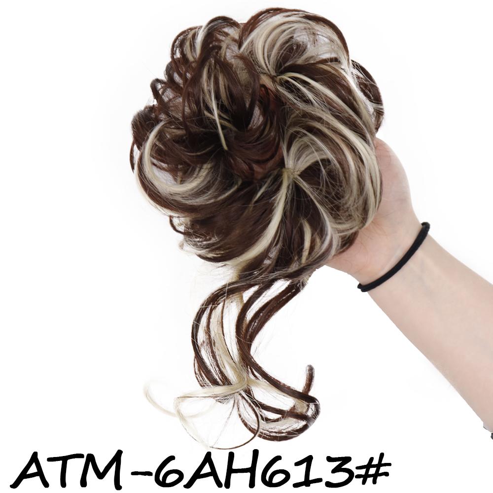 MISS WIG Syntetický prodlužovací drdol Drdol Rozcuchaný kudrnatý pásek do vlasů Pružné kudrnaté falešné vlásenky pro ženy Vlásenky