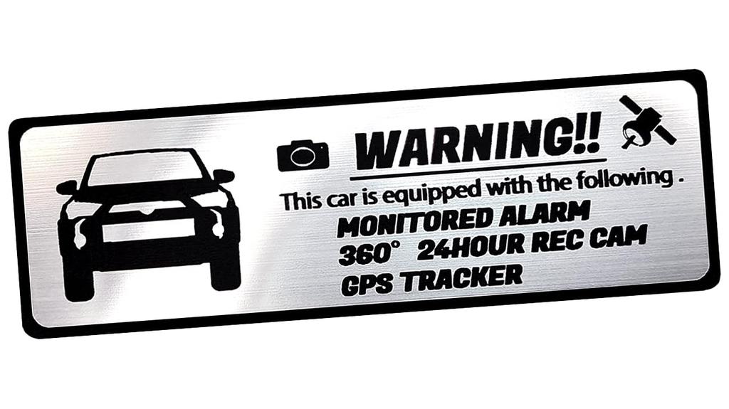 Honami Works 4Runner 280 Series Security Dash GPS Tracker Sticker Emblem, 24-Hour Surveillance, Cam, (Hairline Aluminum)