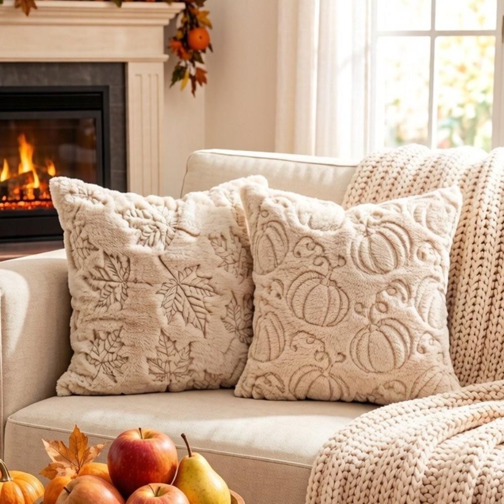 Pumpkin Pattern Cushion Covers Embroidered Decorative Pillowslip Pillowcases Office Decoration