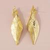1 Pair Twisted Leaf Earrings Geometric Exaggerate Elegant Shiny Metal Hypoallergenic Women Girls Earrings Fashion Jewelry Accessories Gift