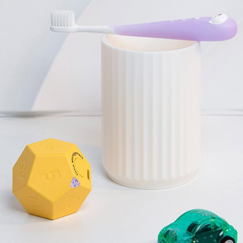 Flip Timer Cube-Kitchen Timers for Cooking Studying Working Sports White Yellow Vibrations-Flip Timers for Student