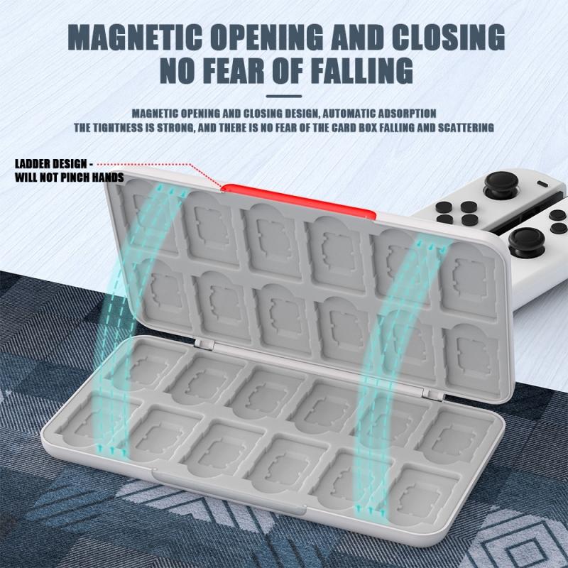 For NS Switch Oled Game Card Storage Box 3D Relief Design Hard Shell Protective 24 Game Cards Case for Switch Lite Cartridge