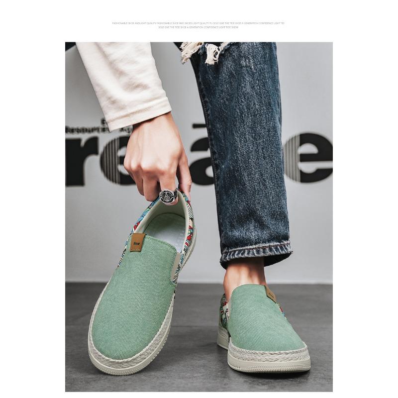 Spring Autumn Mens Casual Shoes Flat Non-slip Cool Young Male Footwear Soft Comfortable Cloth Shoes D168
