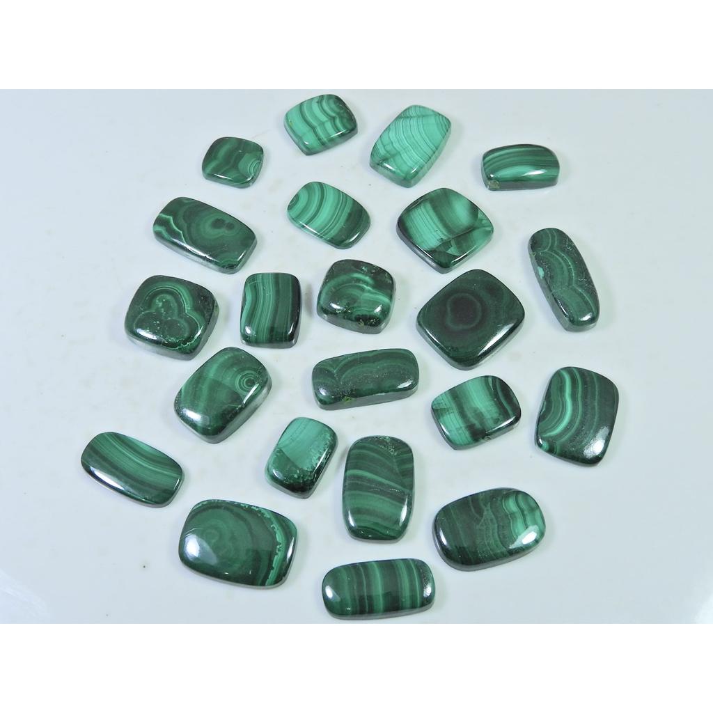 22Pcs Natural Green Malachite Octagon Cabochon Loose Gemstone 216Cts. Lot C-458