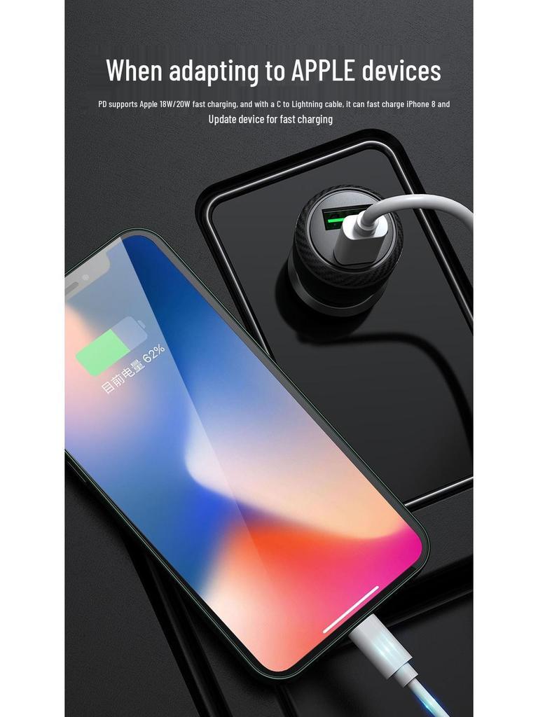 Universal Fast Car Charger: Type-C QC3.0 & PD 20W for Samsung, Apple, and Android Devices