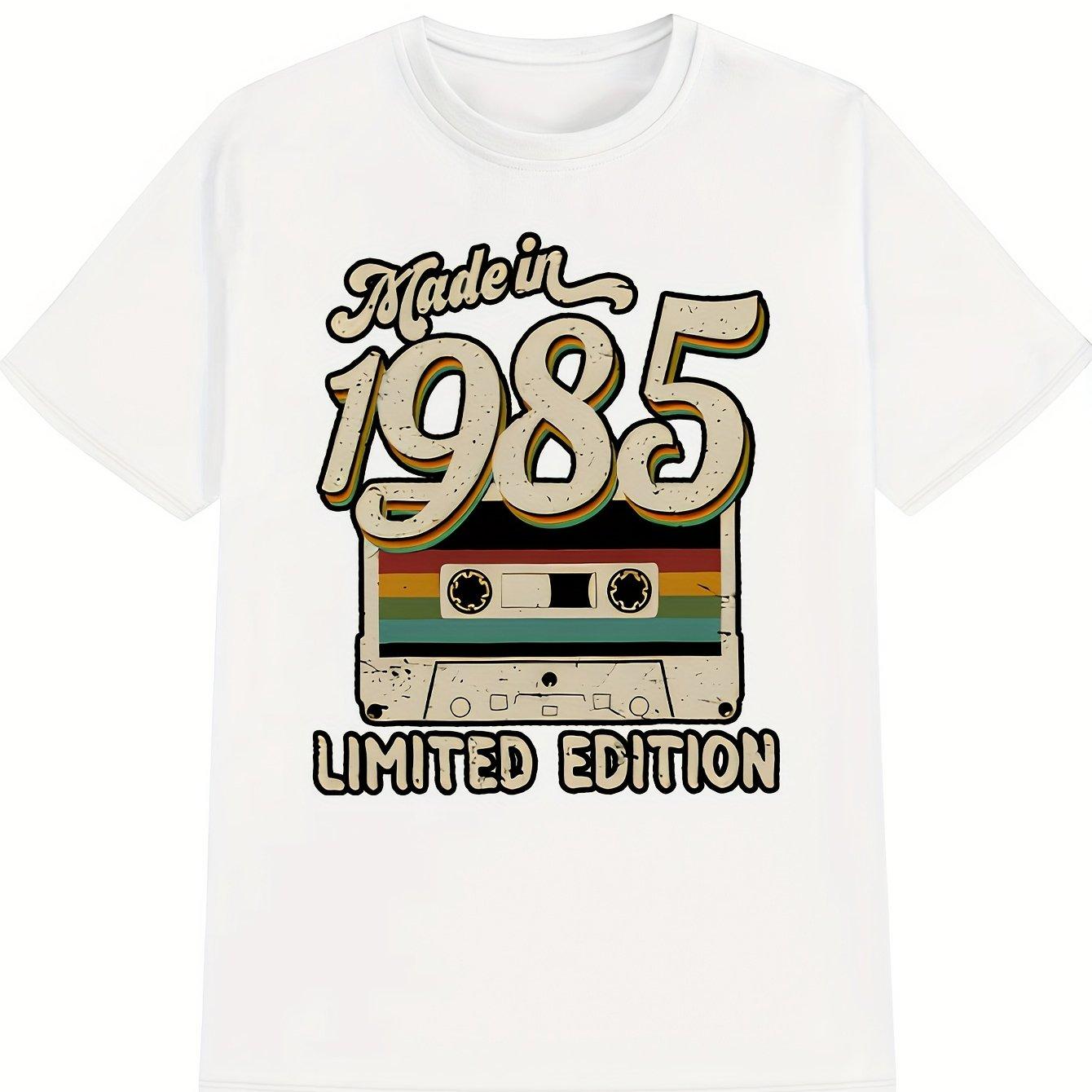 Men s Vintage Cassette Made in 1985 Limited Edition Retro Tee L белый