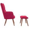 Relax Chair with Ottoman Wine Red Velvet