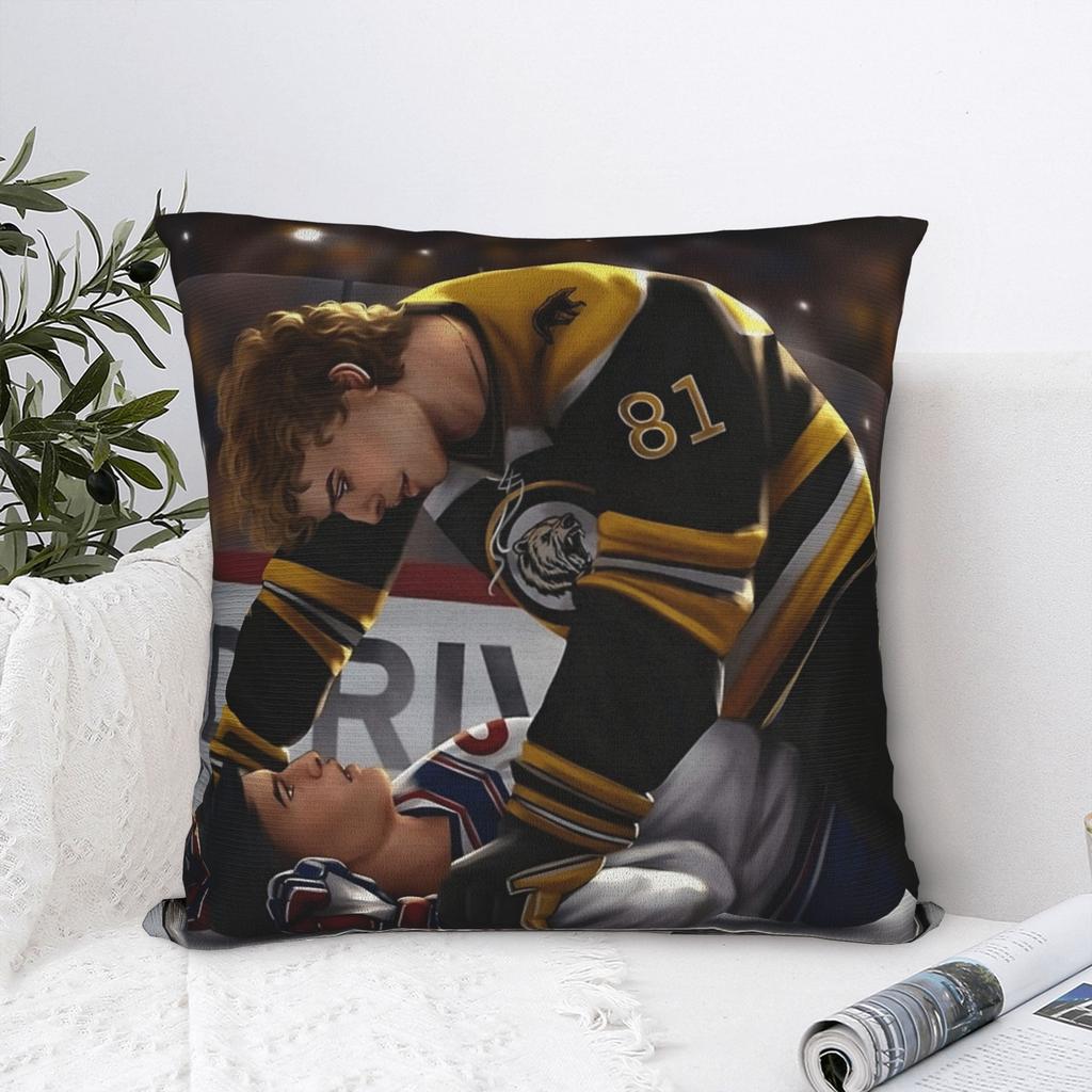 Heated Rivalry Pillowcase Printed Fabric Cushion Cover Decor Throw Pillow Case Cover Bedroom Zippered 45X45cm