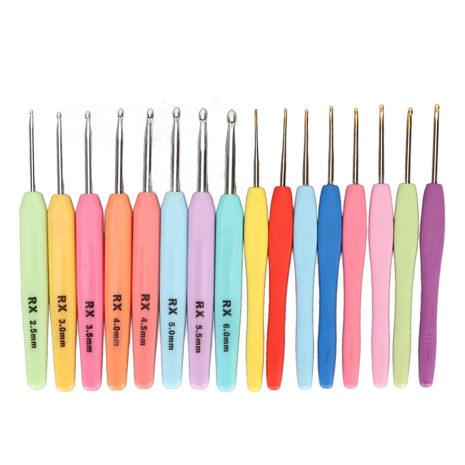 

Набор из 16 крючков для вязания, эргономичные крафтовые шлифованные крючки, вязальные спицы с чехлом, DIY искусство ручного вязания