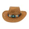New Hand-Woven Beach European And American Famous Style Top Hat Breathable Hollow Straw Hat
