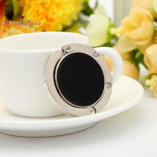 Metalowa okrągła składana torba przenośna torebka torebka wieszak na stół