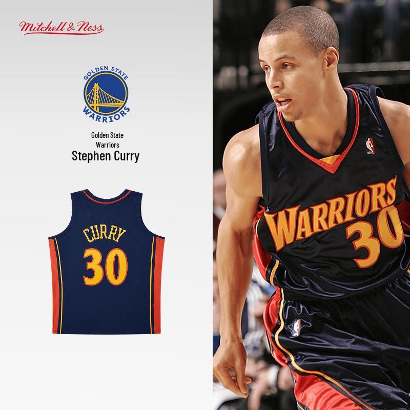 NBA Official Mitchell & Ness Warriors Stephen Curry 2009-10 Season Basketball Jersey M
