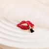 European & American Creative Style Full Diamond Lipstick Brooch - Trendy Fashion Accessory for Clothes